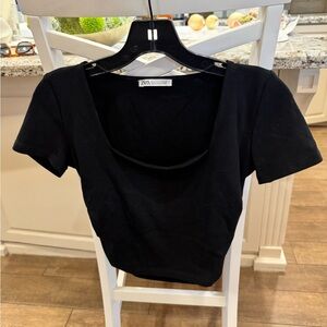 Zara Black Crop Top for Women- size large